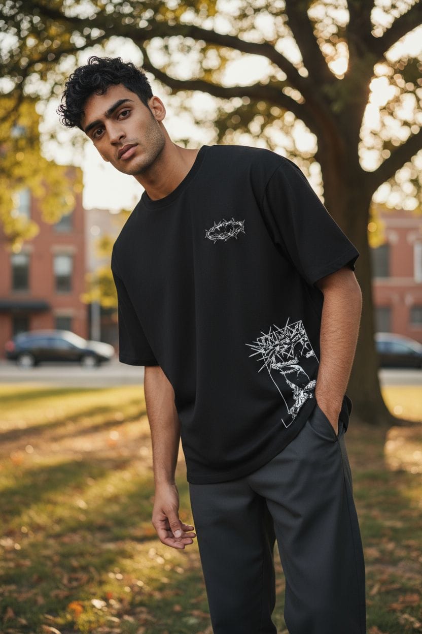 Divina Reveldía Black - Playera Diseño Lion Clothes