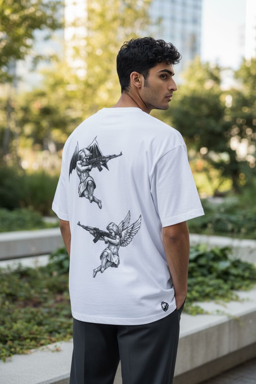 Divine Rebellion White - Lion Clothes Design T-Shirt