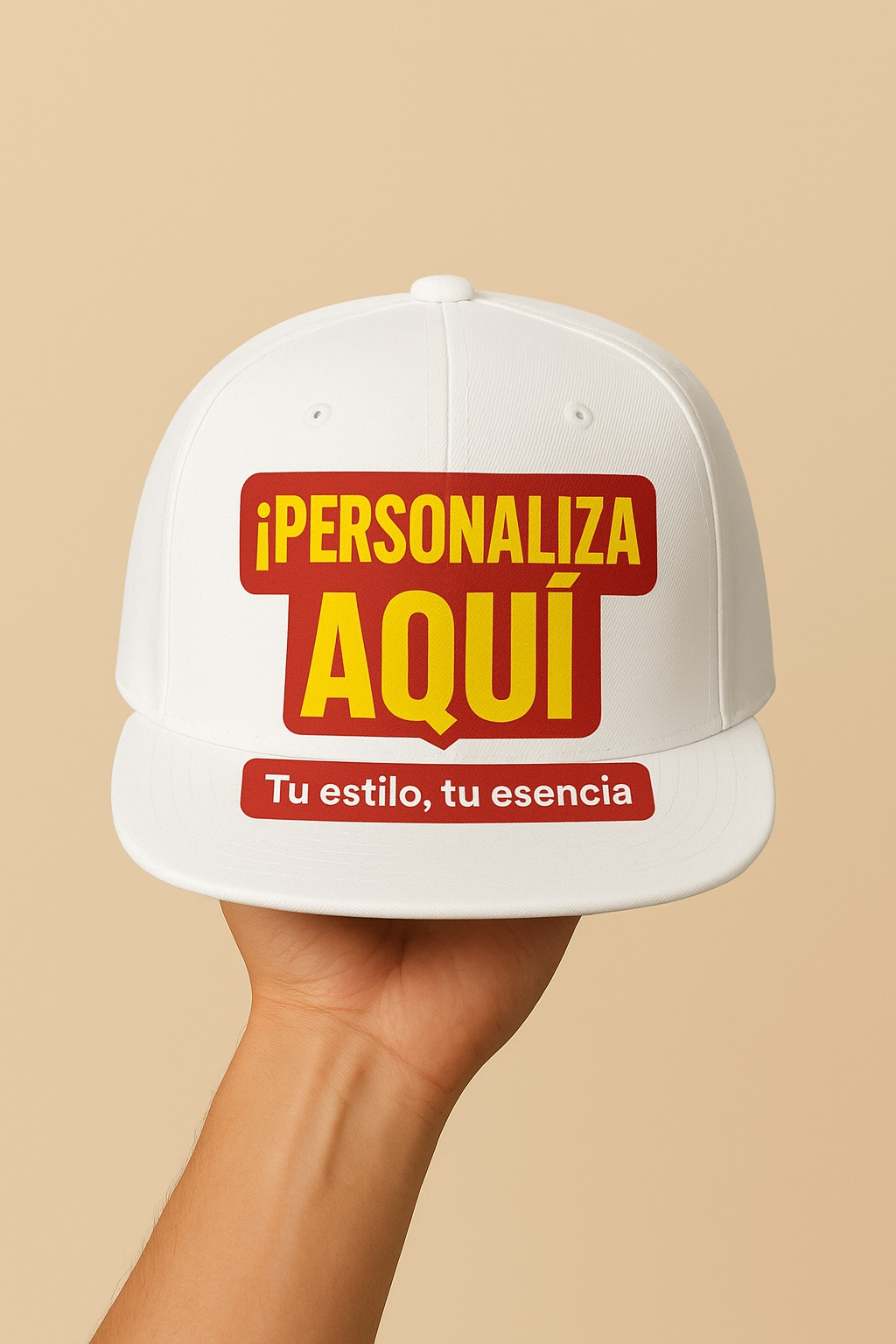 Gorra Perzonalizada blanca Plana Marca Lion Clothes alta calidad