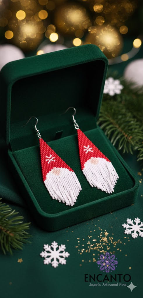 Aretes "Hecho en el Taller de Santa"