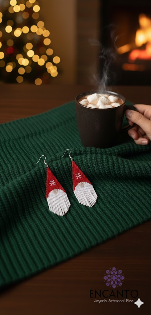 Aretes "Hecho en el Taller de Santa"