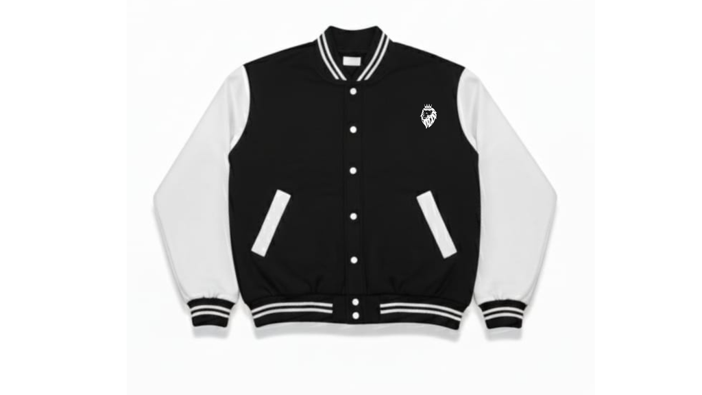 Chaqueta Varsity Negra y Blanca - Estilo Clásico